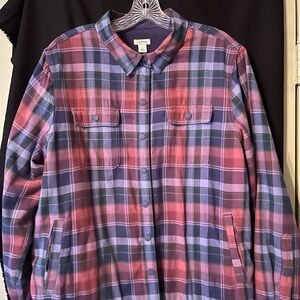 Plaid LL Bean Snap Up Shirt/Jacket